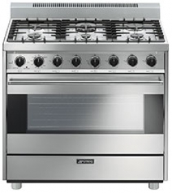 Smeg Professional Style 36" Stainless Steel Free Standing Gas Range