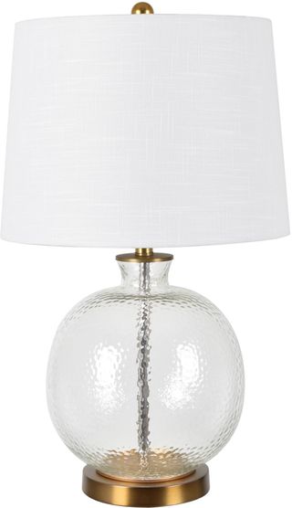 Crestview Collections Wilde Clear and Brushed Gold Hammered Glass Table Lamp