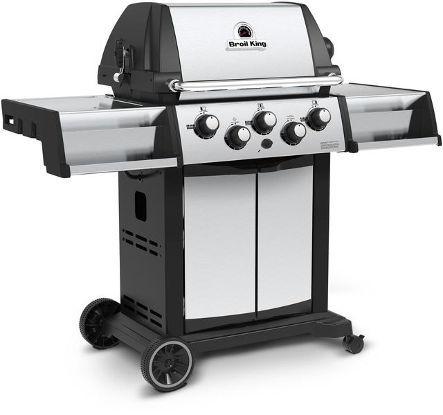 Broil King® Signet™ 390 Black with Stainless Steel Free Standing Grill 1