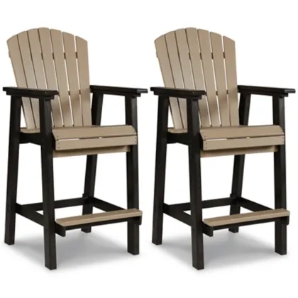 Signature Design by Ashley® Fairen Trail Set of 2 Black/Driftwood Tall Barstools