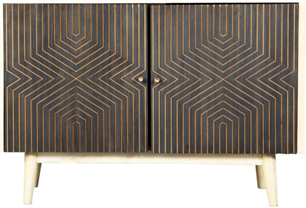 Black accent store cabinet