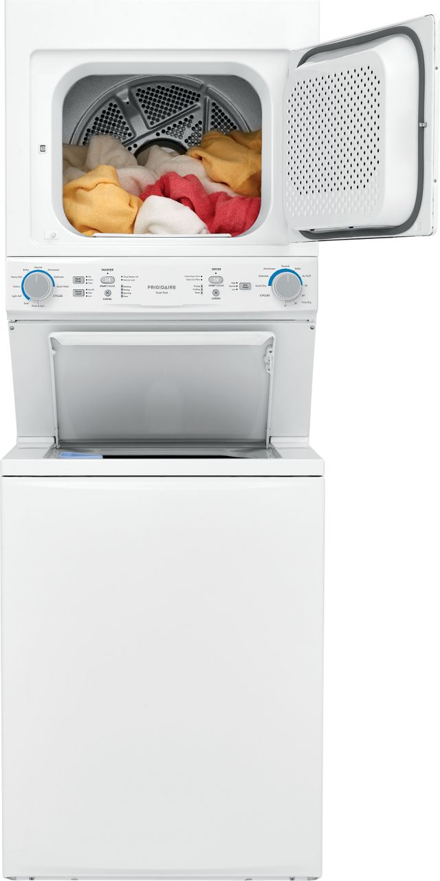 Frigidaire® 3.9 Cu. Ft. Washer, 5.6 Cu. Ft. White Gas Stack Laundry 2