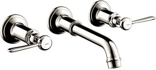 AXOR Montreux Polished Nickel Wall-Mounted Widespread Faucet Trim with Lever Handles, 1.2 GPM