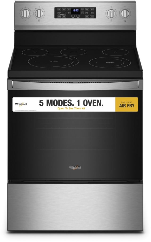 Whirlpool® 30" Fingerprint Resistant Stainless Steel Freestanding Electric Range with 5-in-1 Air Fry Oven-0