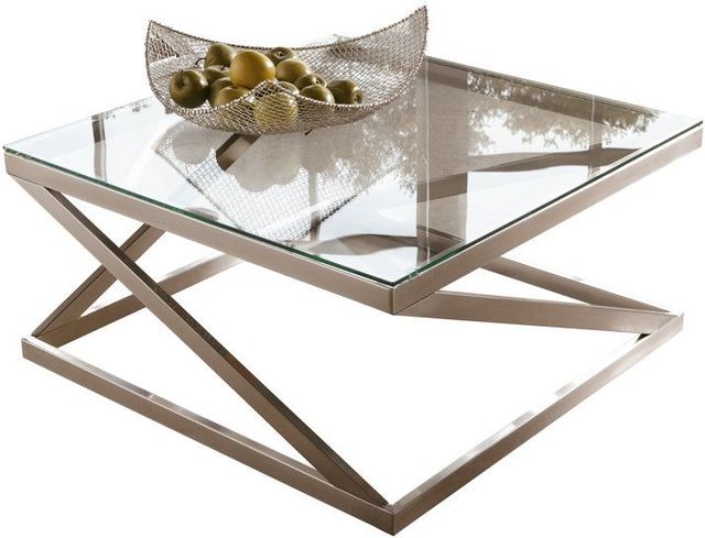 Signature Design by Ashley® Coylin Brushed Nickel Finish Square Coffee Table