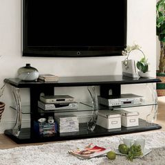 Furniture of America® Ernst Black/Clear 60" TV Stand