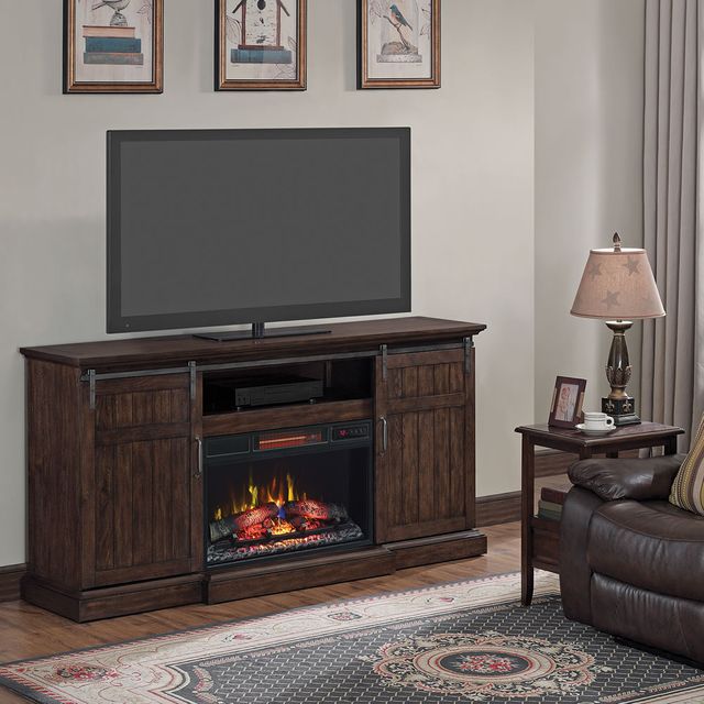 ClassicFlame® Cabaret Distressed Oak TV Stand with Electric Fireplace 3