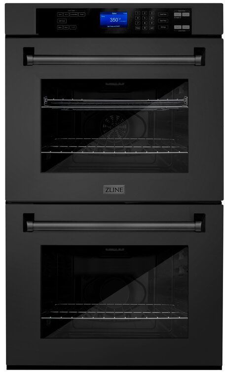 ZLINE Kitchen Package with Black Stainless Steel Refrigeration, 36" Rangetop, 36" Range Hood and 30" Double Wall Oven-3