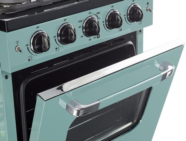 Unique® Appliances Classic Retro 24" Ocean Mist Turquoise Freestanding Natural Gas Range 6