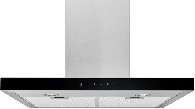 Broan® BWT1 Series 30" Stainless Steel with Black Glass Wall Mounted Range Hood 1