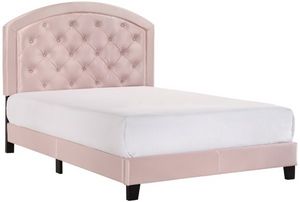 Crown Mark Gaby Pink Full Adjustable Headboard Upholstered Platform Youth Bed