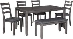 Signature Design by Ashley® Bridson 6-Piece Gray Dining Table Set