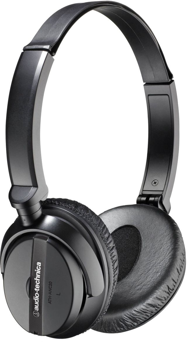 Audio-Technica® QuietPoint® Black Noise-Cancelling On-Ear Headphones
