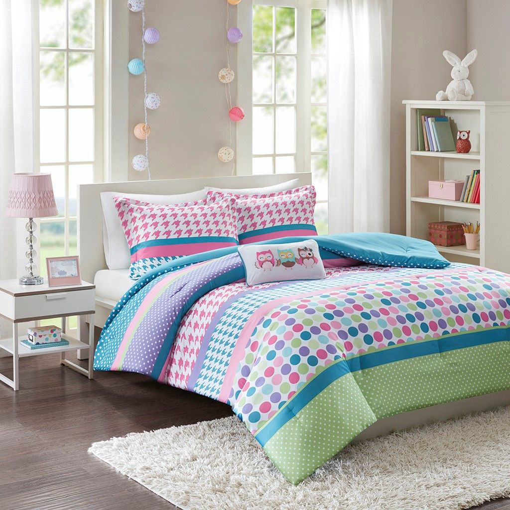 Olliix by Mi Zone Katie Aqua Twin/Twin Comforter Set | Bob Mills Furniture