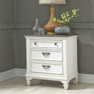 Liberty Allyson Park White Wire Brushed Nightstand with Charging Station 9