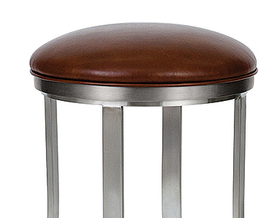Wesley Allen Bali Brush Stainless Steel/Cantina Saddle Leather 26" Counter Height Swivel Stool 1