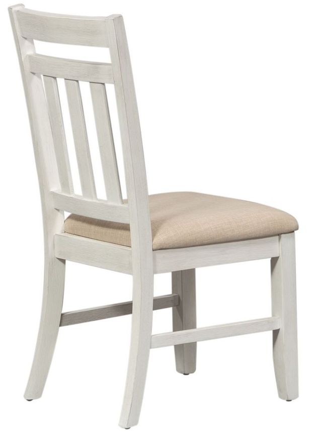 Liberty Furniture Summerville Soft White Wash Slat Back Side Chair-3