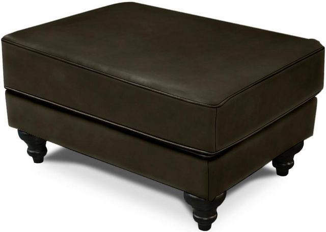 England Furniture Brooks Dark Brown Leather Ottoman-3