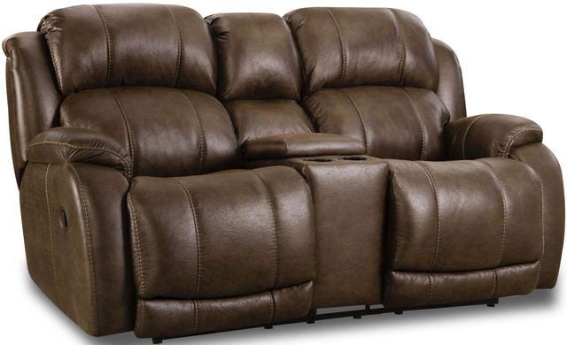 HomeStretch 177 Group Brown Reclining Console Loveseat-0