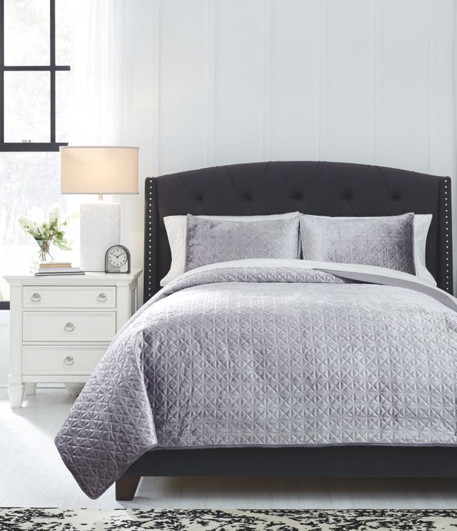 Signature Design by Ashley® Maryam 3-Piece Gray Queen Coverlet Set-1