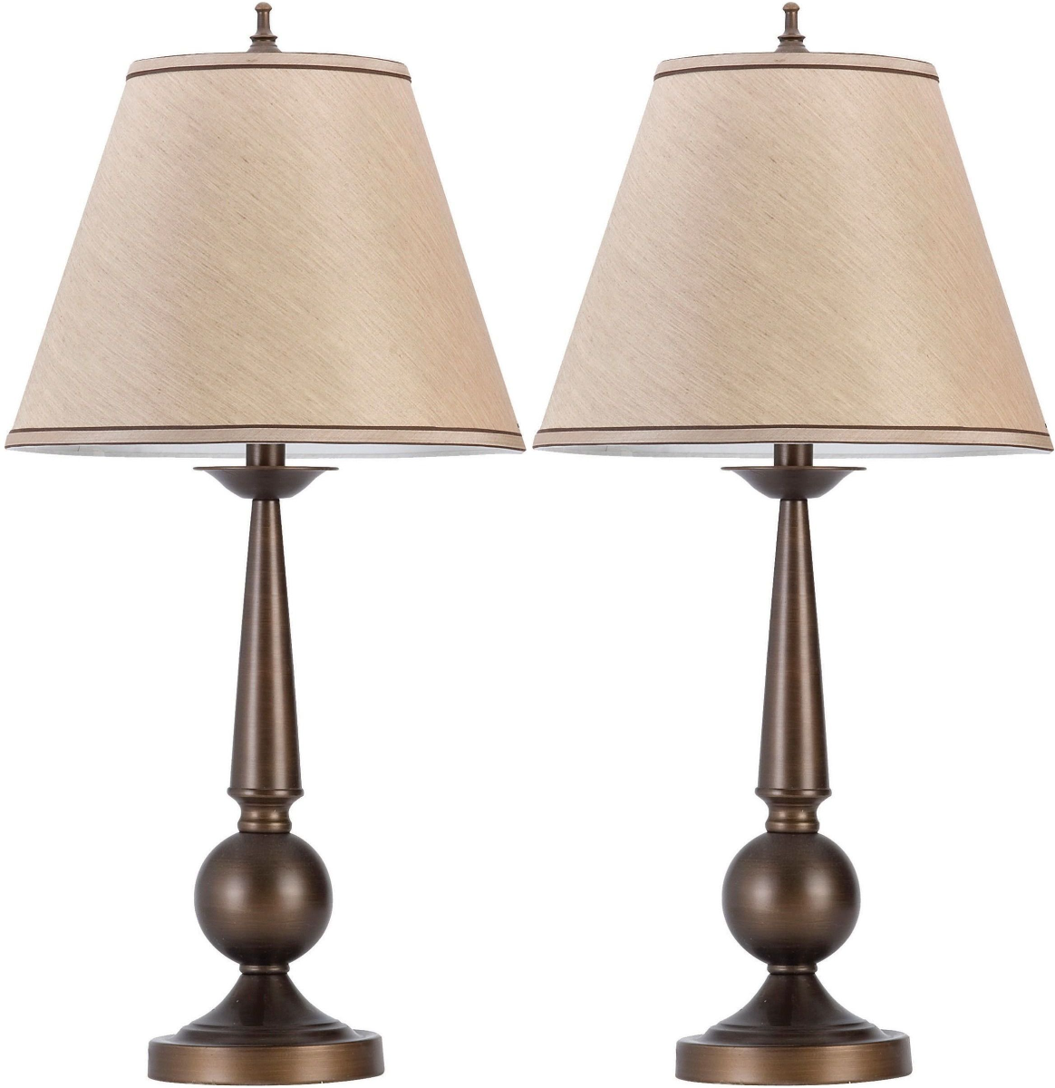 Coaster® Ochank Set of 2 Bronze And Beige Table Lamps
