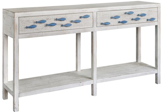 Crestview Collection Swimming Upstream Antique White Console