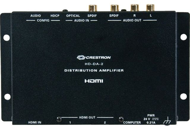 Crestron® 1-to-2 HDMI® Distribution Amplifier And Audio Converter