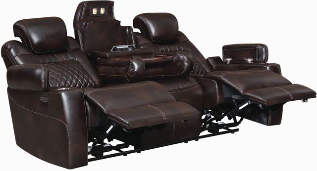 Coaster® Korbach Espresso Power Headrest Reclining Sofa 2