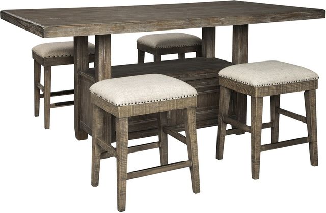 Signature Design by Ashley® Wyndahl 5-Piece Rustic Brown Counter  Height Dining Table Set-0