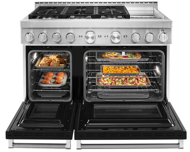 KitchenAid® 48" Imperial Black Smart Commercial-Style Gas Range with Griddle 4