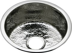 Elkay® Hammered Mirror 16-3/8" x 16-3/8" x 7" Stainless Steel Bar Sink