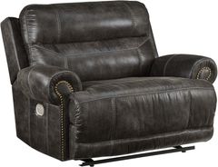 Signature Design by Ashley® Grearview Charcoal Wide Seat Power Recliner