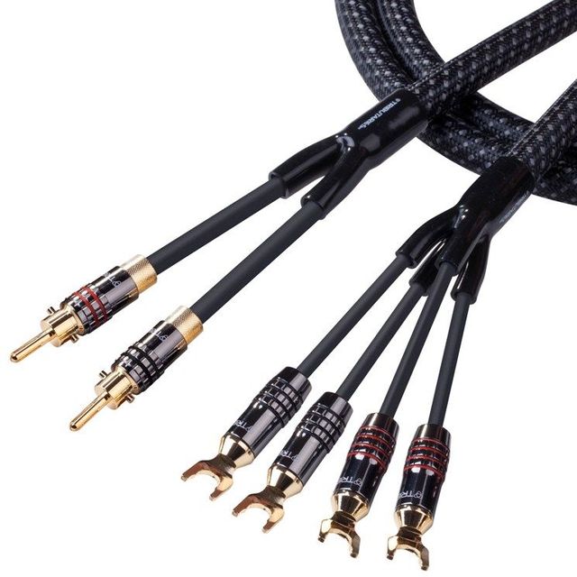 Tributaries® Series 8 4' Bi-Wire Spade/Banana Speaker Cable