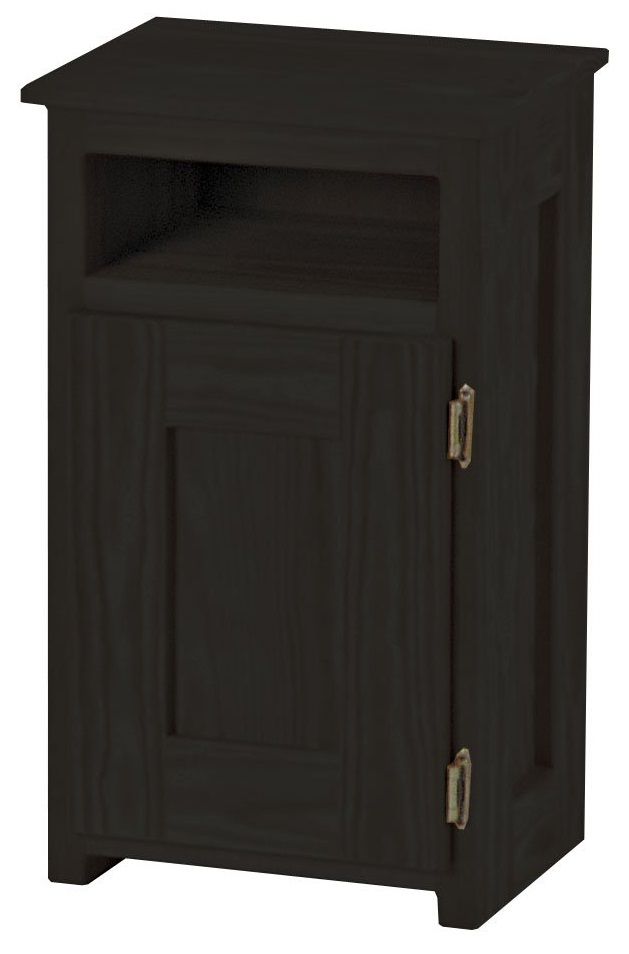Crate Designs™ Furniture Espresso Left Right Hinge Door Petite Nightstand with Lacquer Finish Top Only