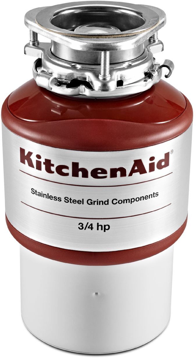 KitchenAid® 0.75 HP Continuous Feed Red Food Waste Disposer-KCDI075B