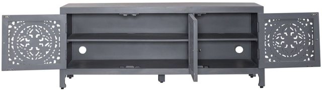 Liberty Furniture Marisol Weathered Honey & Soft Wash Gray Finish 65" 3 Door Accent TV Stand 3