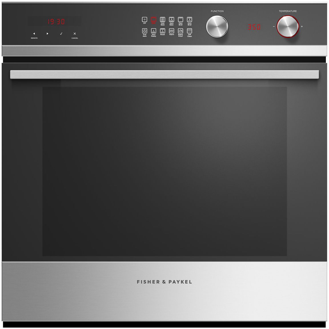 Fisher Paykel 24" Black Glass with Stainless Steel Electric Built In Single Oven