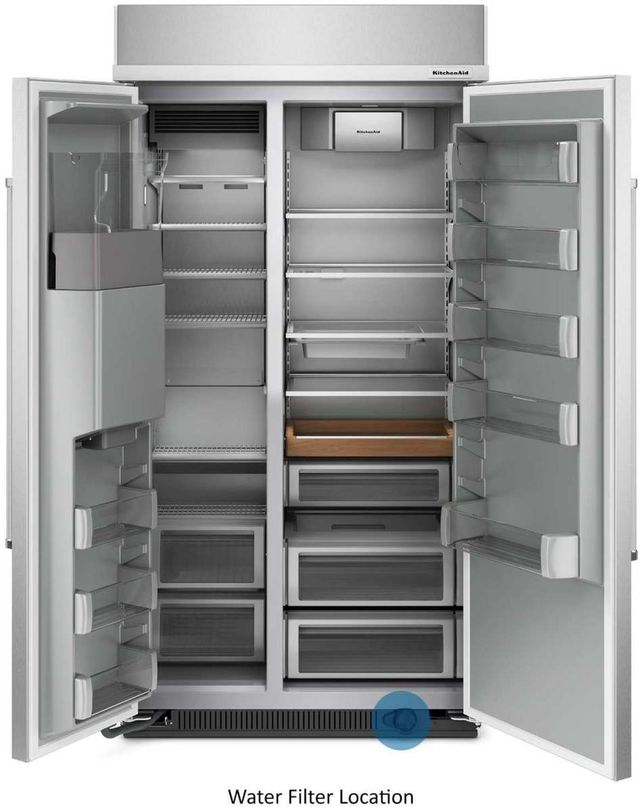 KitchenAid® 25.1 Cu. Ft. PrintShield™ Stainless Steel Built In Side-by-Side Refrigerator 4