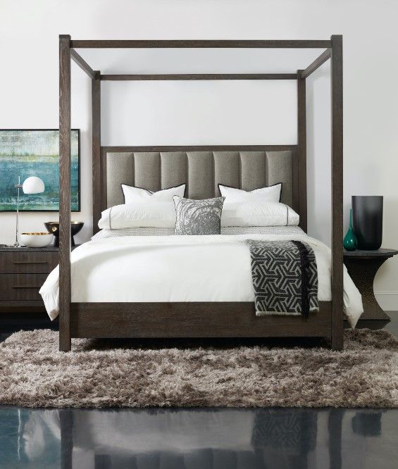 Hooker® Furniture Miramar Aventura Jackson Cleary Cement/Rustic Oak California King Canopy Bed 1