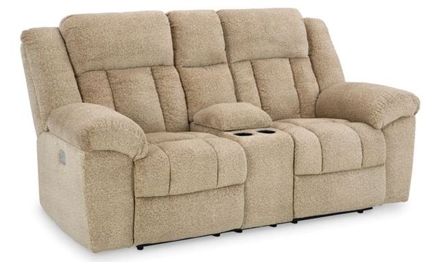 Signature Design by Ashley® Tip-Off Wheat Power Reclining Loveseat ...