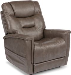 Flexsteel® Shaw Taupe Power Lift Recliner with Power Headrest and Lumbar