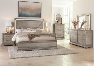 Klaussner® Sophia 4 Piece Platinum Bedroom Set