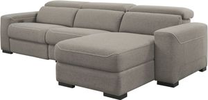 Signature Design by Ashley® Mabton 3-Piece Gray Left-Arm Facing Power Reclining Sectional