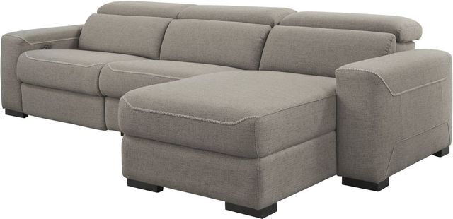 Signature Design by Ashley® Mabton 3-Piece Gray Power Reclining Sectional 0