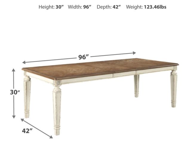 Signature Design by Ashley® Realyn Chipped White Dining Room Extension Table 6
