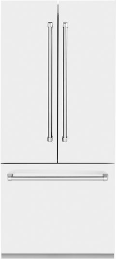 ZLINE 36 In. 19.6 Cu. Ft. White Matte Built In French Door Refrigerator