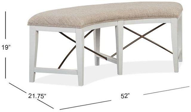 Magnussen Home® Heron Cove Chalk White Upholstered Curved Bench 3