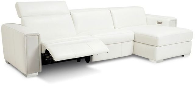 Palliser® Furniture Titan White Reclining Chaise Sofa with Power Headrest 1