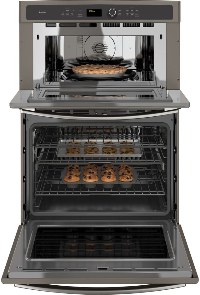 GE Profile™ 30" Fingerprint Resistant Slate Electric Built In Combination Microwave/Oven-2