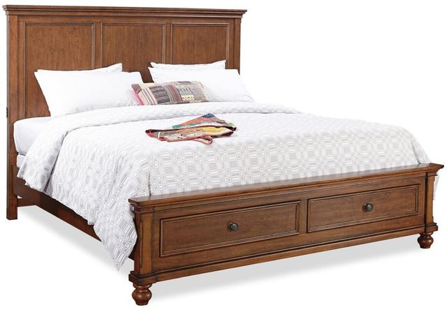 aspenhome® Oxford Whiskey Brown California King Panel Storage Bed